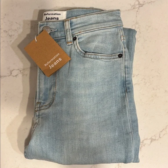 Reformation Harper High Rise Skinny Jeans Amalfi Size 24 - Picture 3 of 6